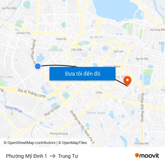 Phường Mỹ Đình 1 to Trung Tự map