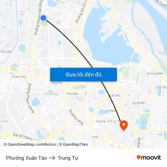 Phường Xuân Tảo to Trung Tự map