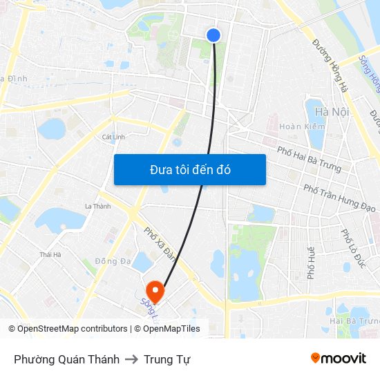 Phường Quán Thánh to Trung Tự map