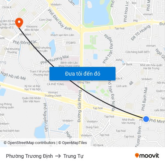 Phường Trương Định to Trung Tự map