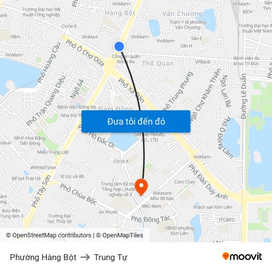 Phường Hàng Bột to Trung Tự map