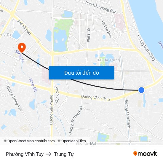 Phường Vĩnh Tuy to Trung Tự map