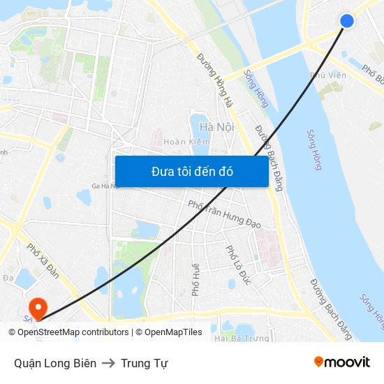 Quận Long Biên to Trung Tự map