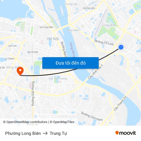 Phường Long Biên to Trung Tự map