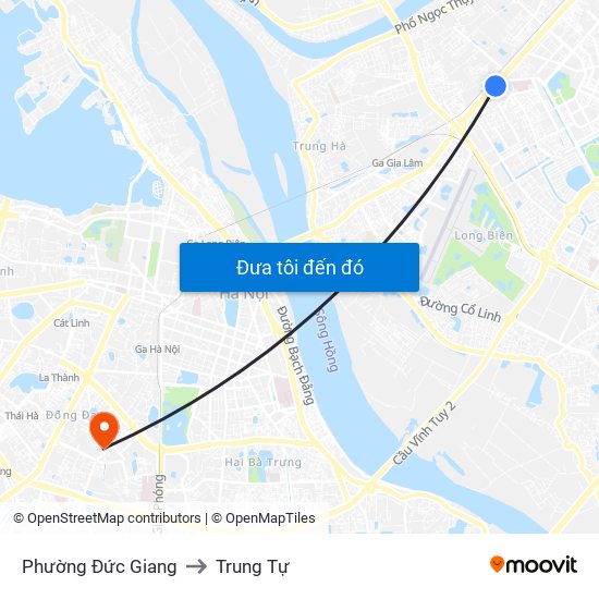 Phường Đức Giang to Trung Tự map