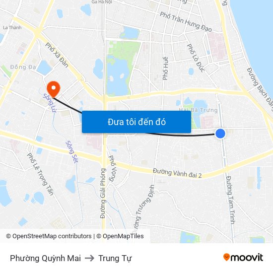 Phường Quỳnh Mai to Trung Tự map