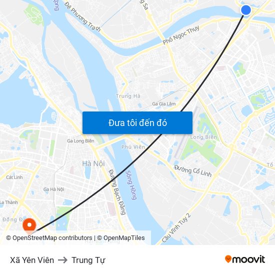 Xã Yên Viên to Trung Tự map