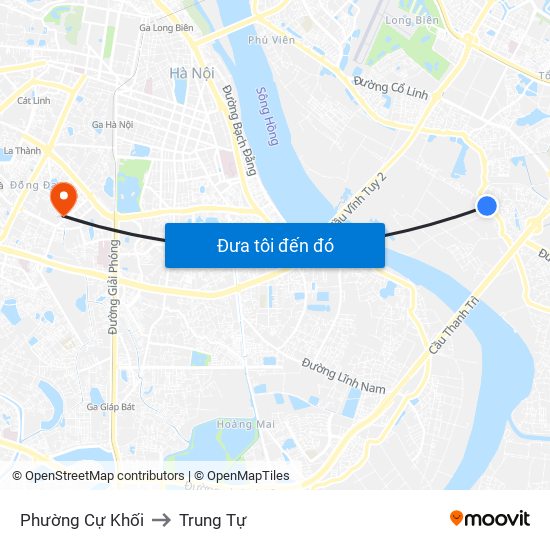 Phường Cự Khối to Trung Tự map