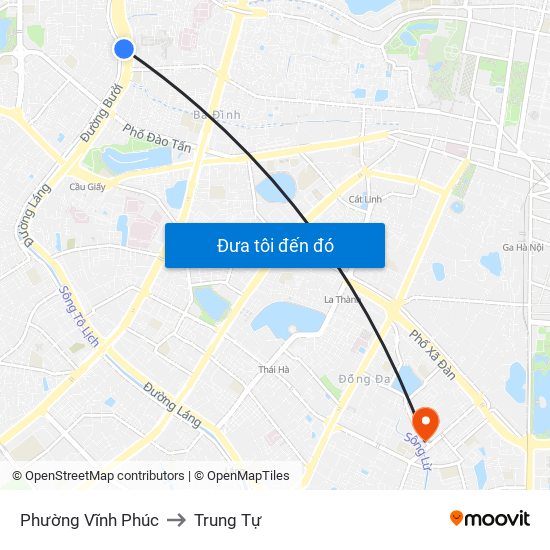 Phường Vĩnh Phúc to Trung Tự map