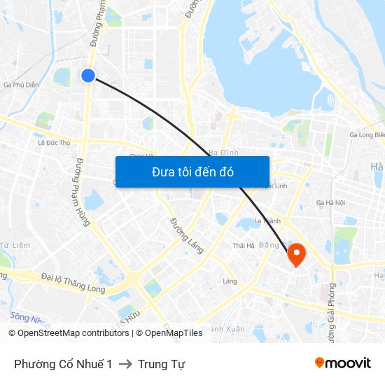 Phường Cổ Nhuế 1 to Trung Tự map