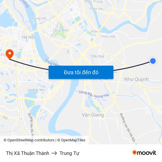 Thị Xã Thuận Thành to Trung Tự map