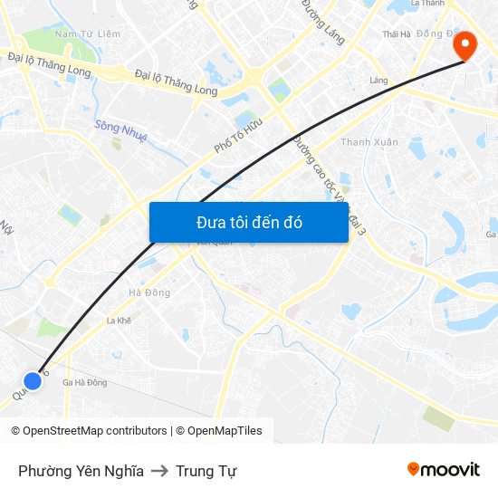 Phường Yên Nghĩa to Trung Tự map