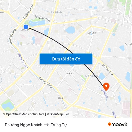 Phường Ngọc Khánh to Trung Tự map