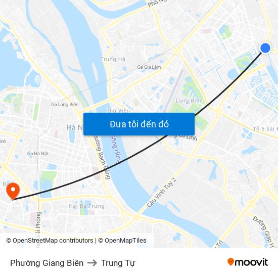 Phường Giang Biên to Trung Tự map