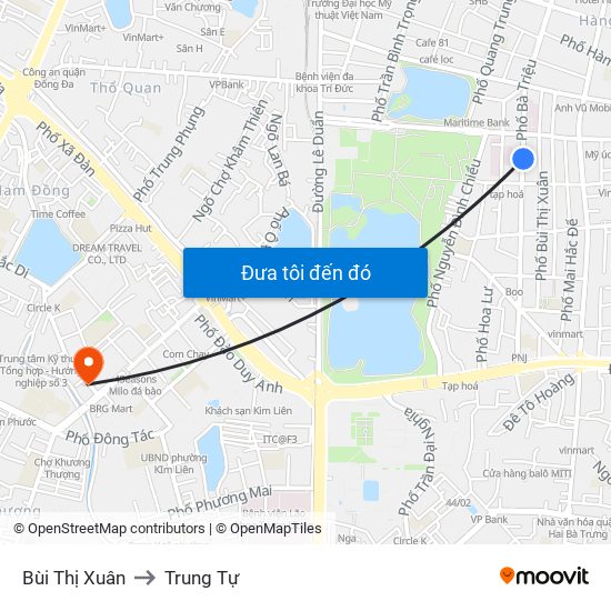 Bùi Thị Xuân to Trung Tự map