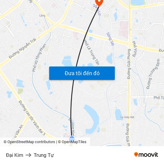 Đại Kim to Trung Tự map