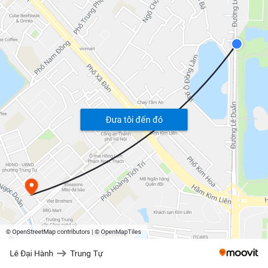 Lê Đại Hành to Trung Tự map