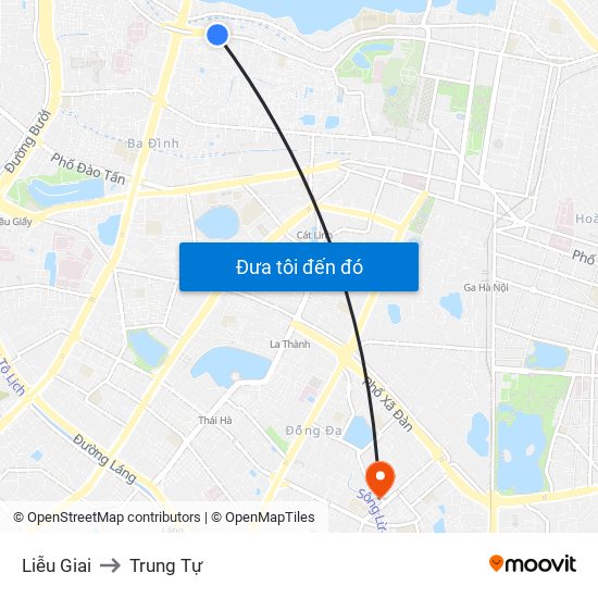Liễu Giai to Trung Tự map