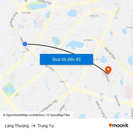 Láng Thượng to Trung Tự map