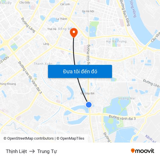 Thịnh Liệt to Trung Tự map