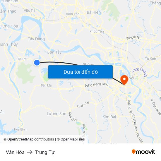 Vân Hòa to Trung Tự map