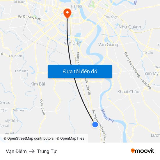 Vạn Điểm to Trung Tự map