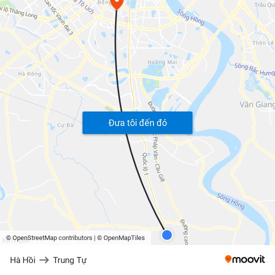 Hà Hồi to Trung Tự map