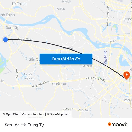 Sơn Lộc to Trung Tự map