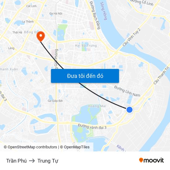 Trần Phú to Trung Tự map
