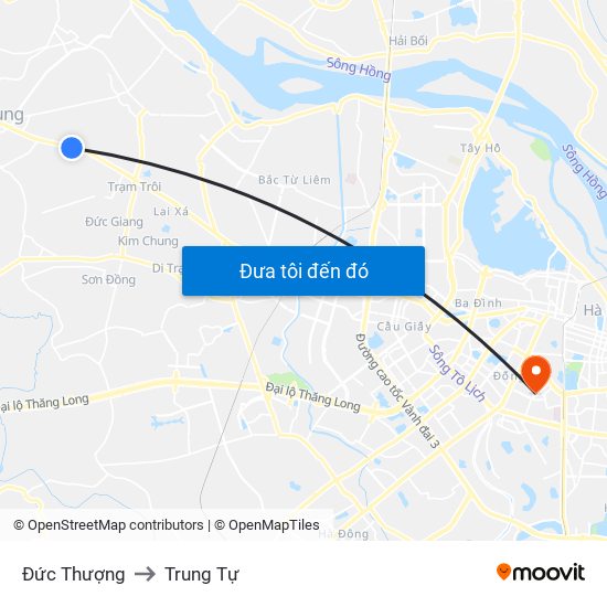 Đức Thượng to Trung Tự map