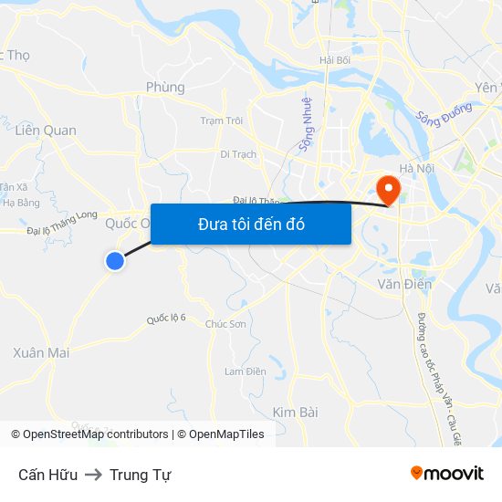 Cấn Hữu to Trung Tự map