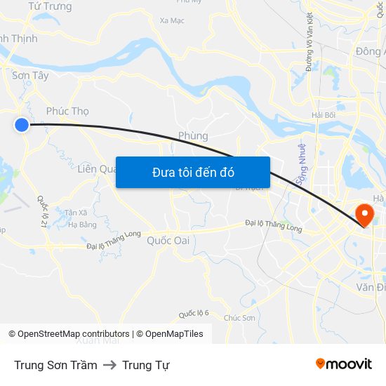 Trung Sơn Trầm to Trung Tự map