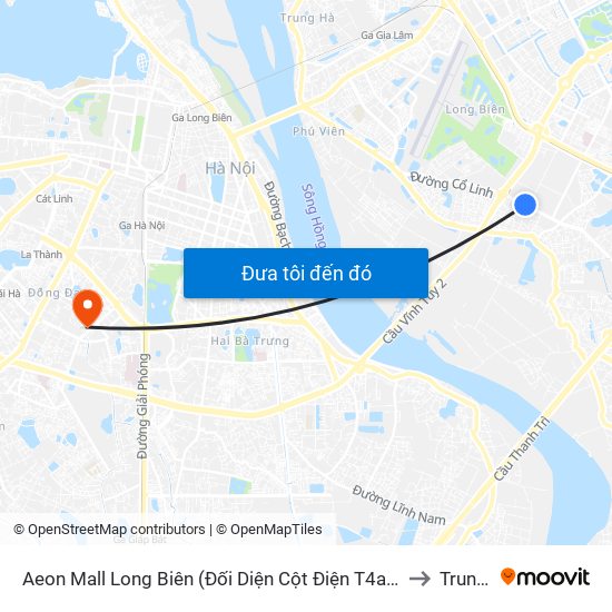 Aeon Mall Long Biên (Đối Diện Cột Điện T4a/2a-B Đường Cổ Linh) to Trung Tự map