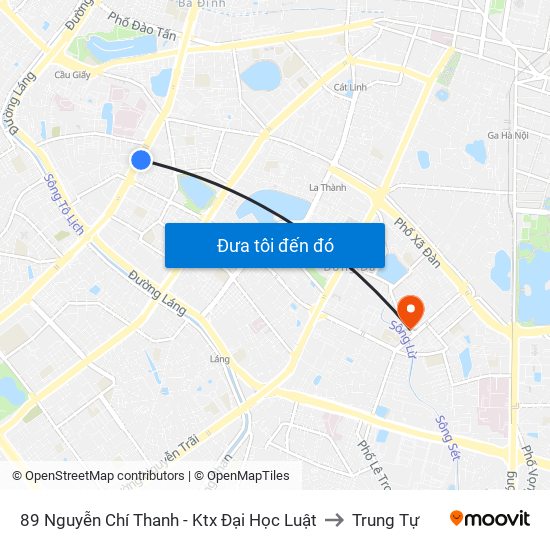 89 Nguyễn Chí Thanh - Ktx Đại Học Luật to Trung Tự map