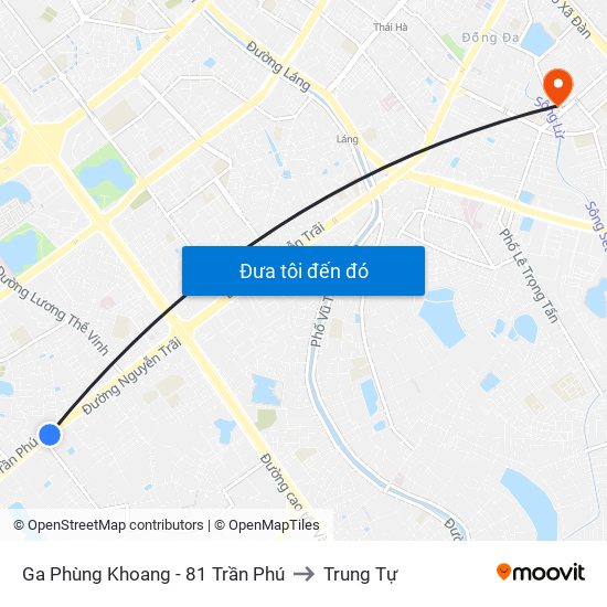 Ga Phùng Khoang - 81 Trần Phú to Trung Tự map