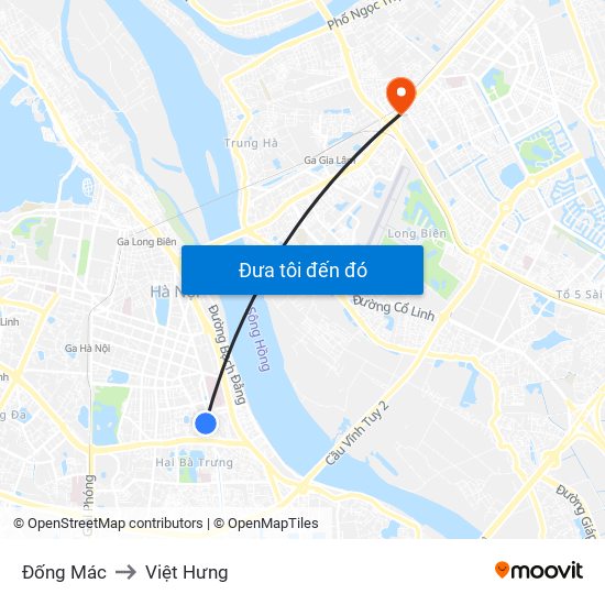Đống Mác to Việt Hưng map