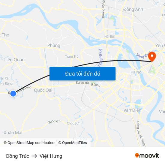 Đồng Trúc to Việt Hưng map