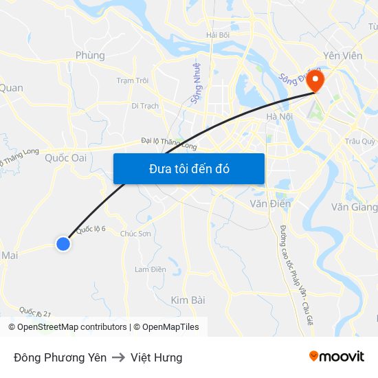Đông Phương Yên to Việt Hưng map