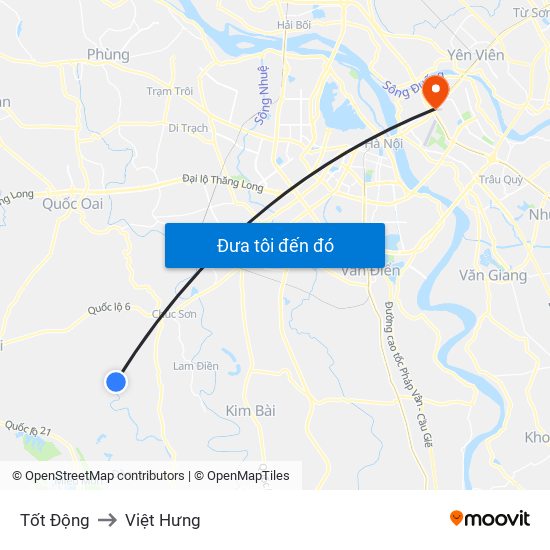 Tốt Động to Việt Hưng map