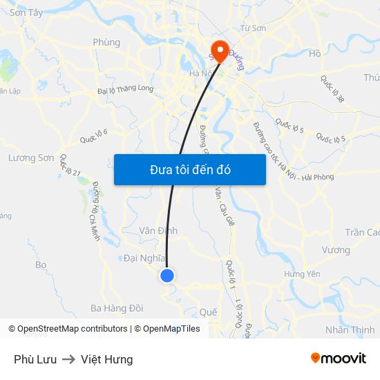 Phù Lưu to Việt Hưng map