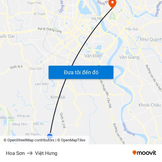 Hoa Sơn to Việt Hưng map