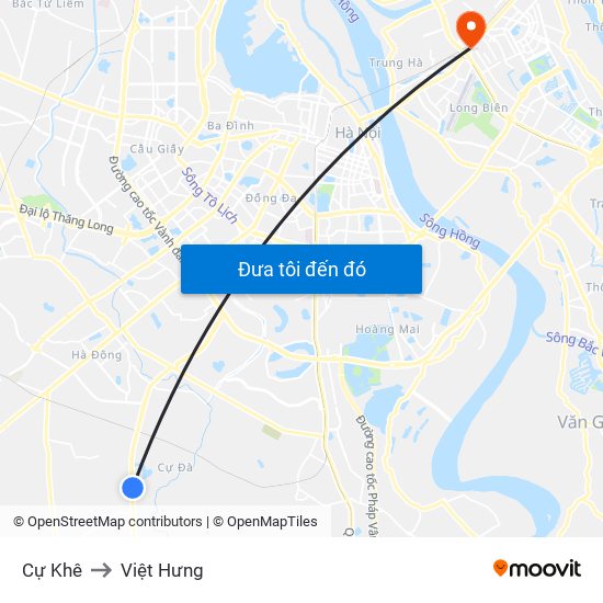 Cự Khê to Việt Hưng map