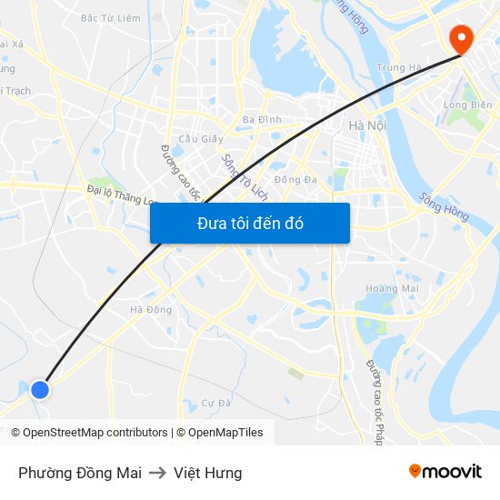 Phường Đồng Mai to Việt Hưng map