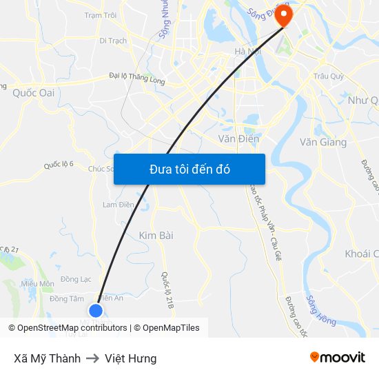 Xã Mỹ Thành to Việt Hưng map