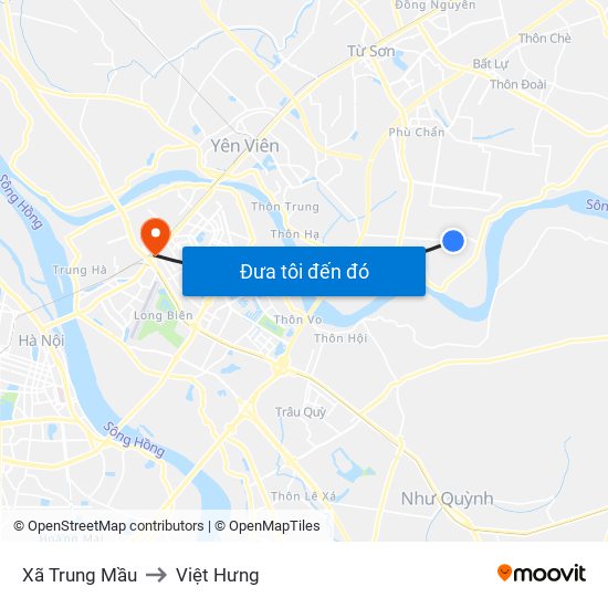 Xã Trung Mầu to Việt Hưng map