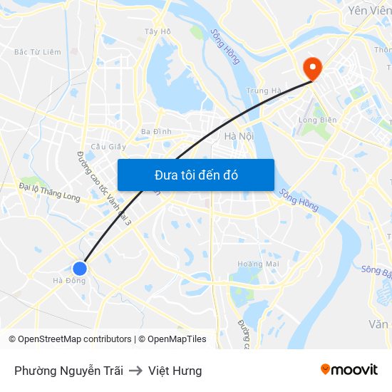 Phường Nguyễn Trãi to Việt Hưng map