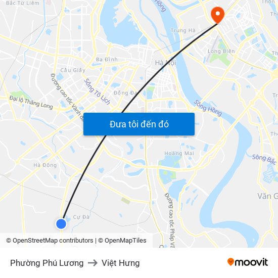 Phường Phú Lương to Việt Hưng map