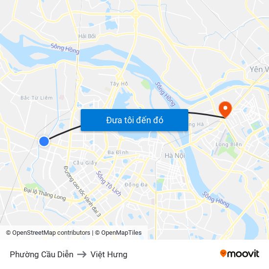 Phường Cầu Diễn to Việt Hưng map