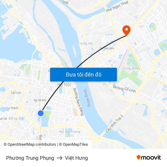 Phường Trung Phụng to Việt Hưng map
