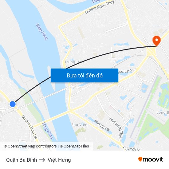 Quận Ba Đình to Việt Hưng map